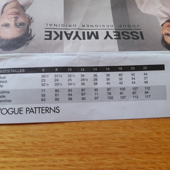 Vogue Designer Sewing Pattern Issey Miyake 1052 Size 6-12 UNCUT Jacket Pants - Picture 5 of 10